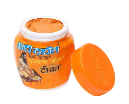 Sandalwood paste with saffron (Chandan Kesar tika) Hari Darshan, 40 grams