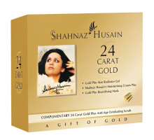 Kit 24 Carat Gold — Gold Plus Gel Luminosità Cutanea + Crema Idratante + Maschera Beauty Gold Plus + Scrub Esfoliante Anti-Age, 190 grammi