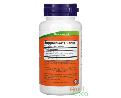 Andrographis estratto 400 mg Now Foods, 90 capsula