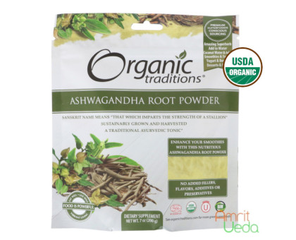 Ashwagandha root polvere Organic Traditions, 200 grammi