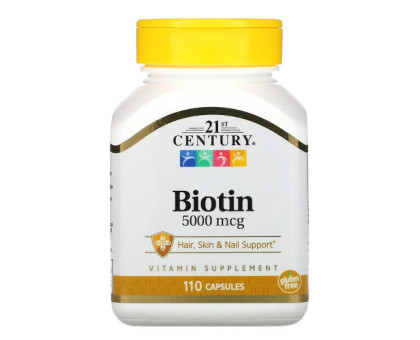 Biotin 5000 mcg 21st Century, 110 Capsules