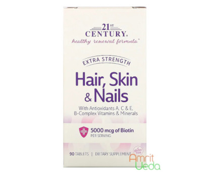 Hair, skin & nails Extra strength 21st Century, 90 compresse