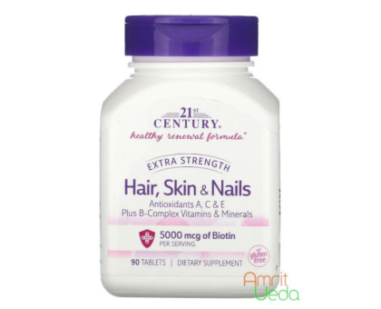 Hair, skin & nails Extra strength 21st Century, 90 compresse