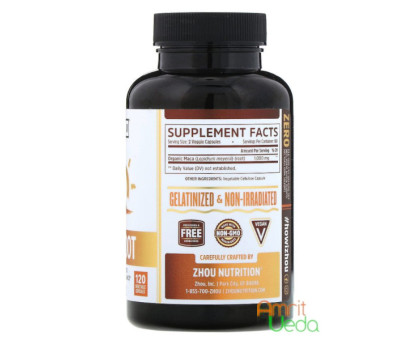 Peruvian Maca 1000 mg Zhou Nutrition, 120 capsula