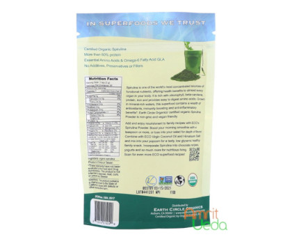 Spirulina polvere Earth Circle Organics, 113 grammi